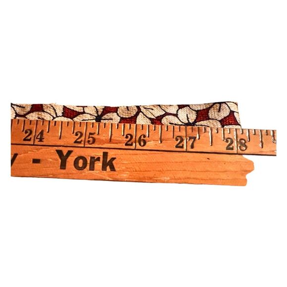 VTG 90s Y2k Structure 100% Silk Printed Floral Neck Tie Red Cream Corp Career - Picture 5 of 6